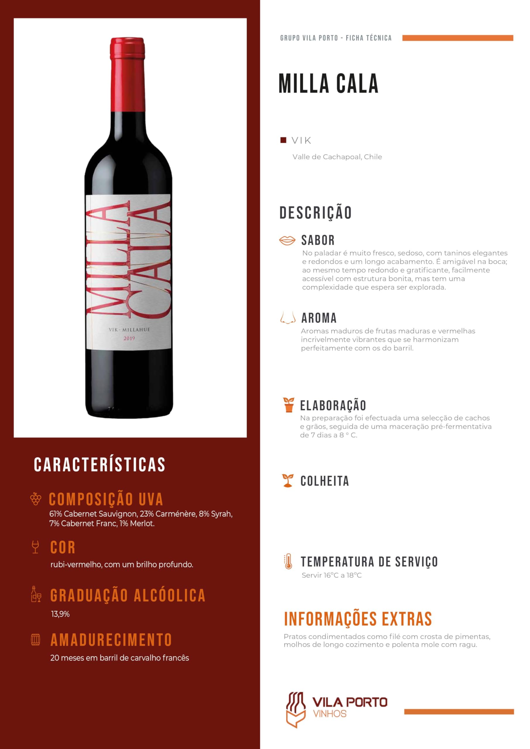 Vinho Tinto Chileno Milla Cala 750ml | Amazon.com.br